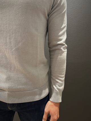 Woven Sweater with Half-Zip