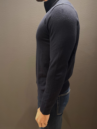 Woven Sweater with Half-Zip