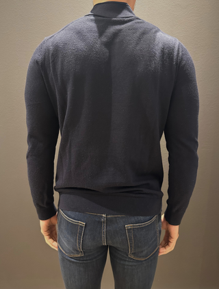 Woven Sweater with Half-Zip